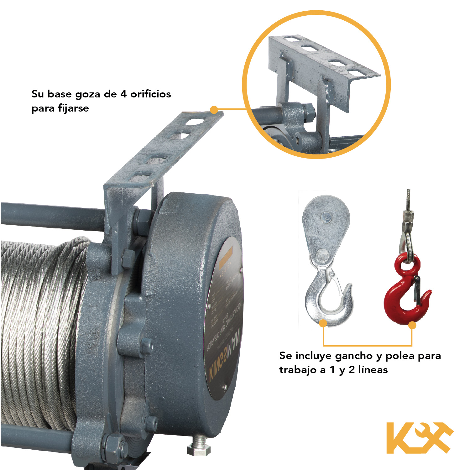 Polipasto Electrico 500-1000kg Cable 100m 220v Construccion 
