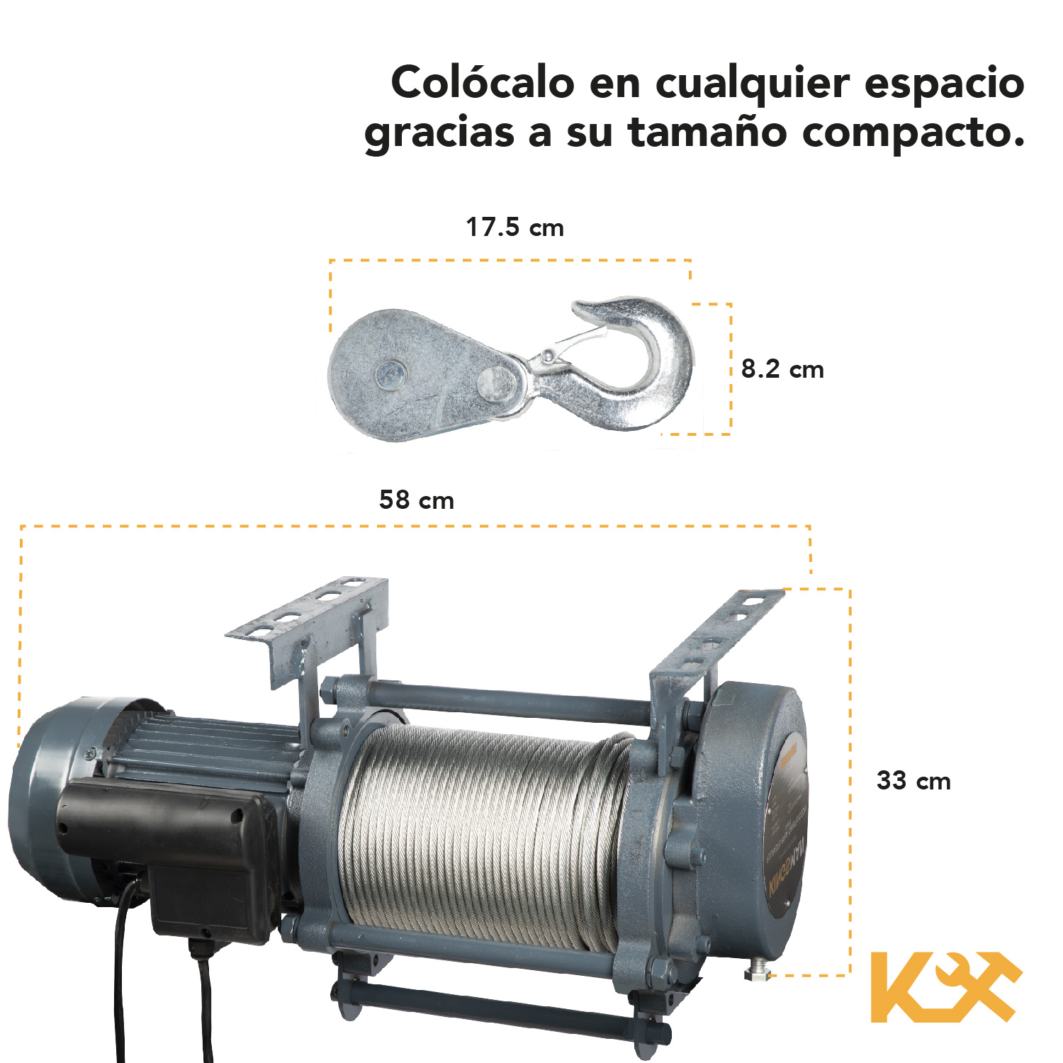 Polipasto Electrico 500-1000kg Cable 100m 220v Construccion 