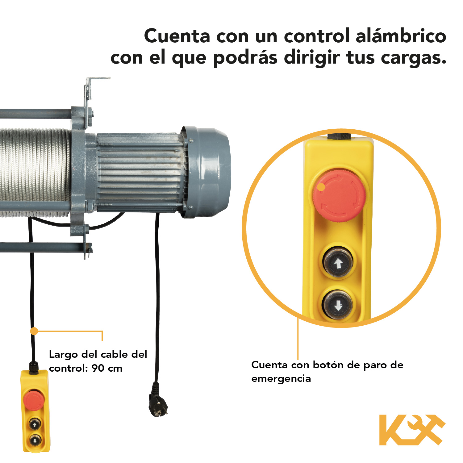 Polipasto Electrico 500-1000kg Cable 100m 220v Construccion 