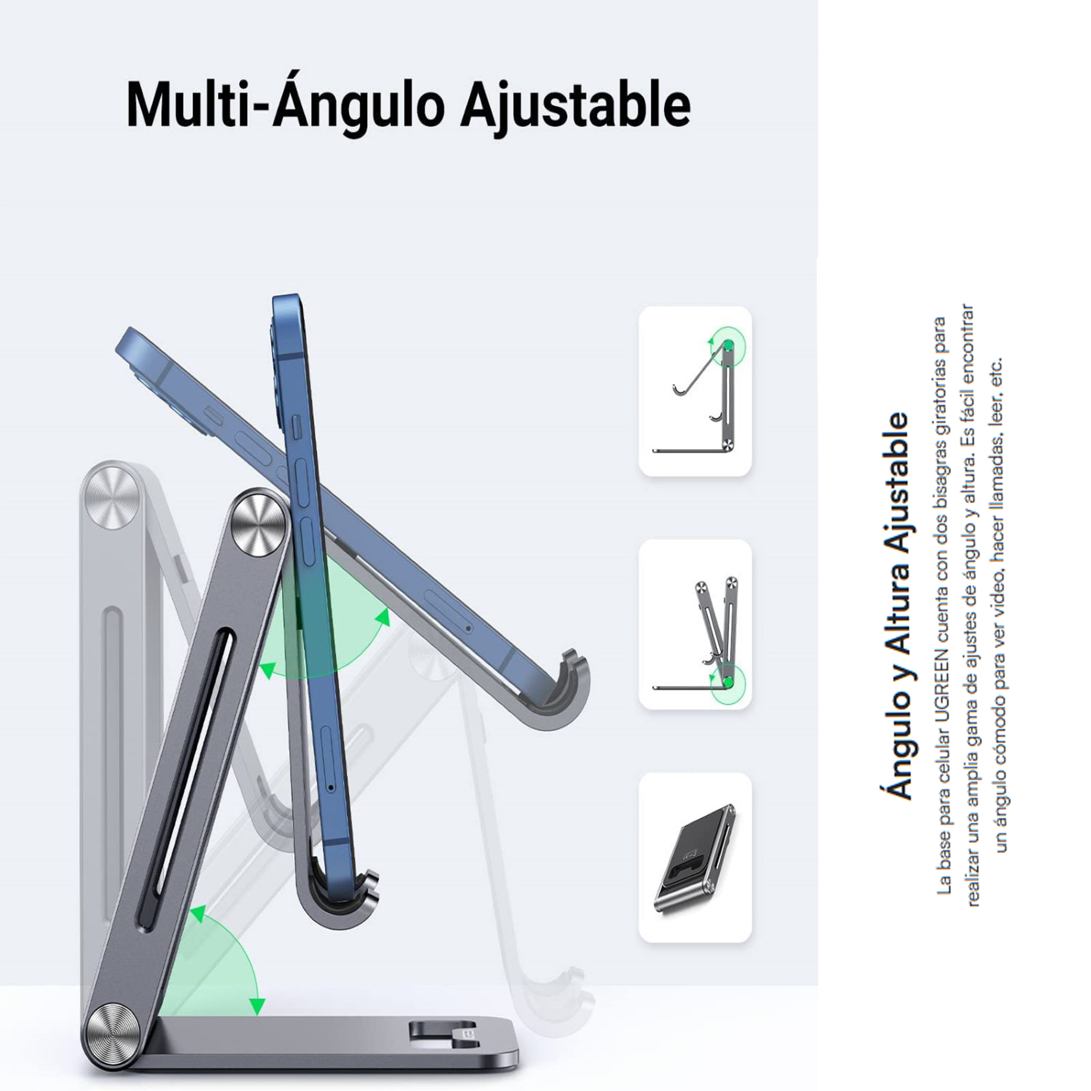 Soporte Para Teléfono Celular De Aluminio Angulo Ajustable Ugreen