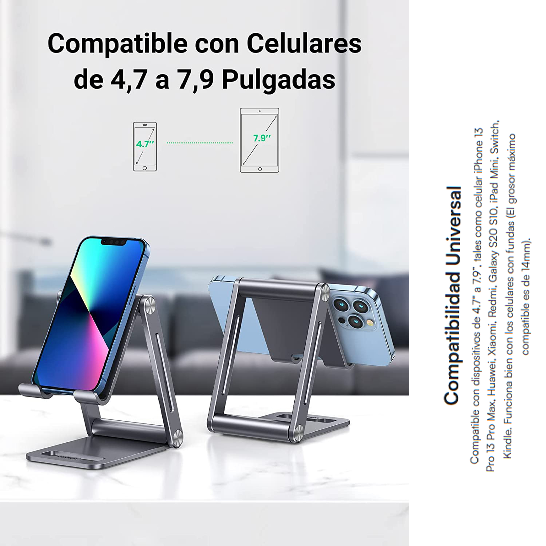 Soporte Para Teléfono Celular De Aluminio Angulo Ajustable Ugreen