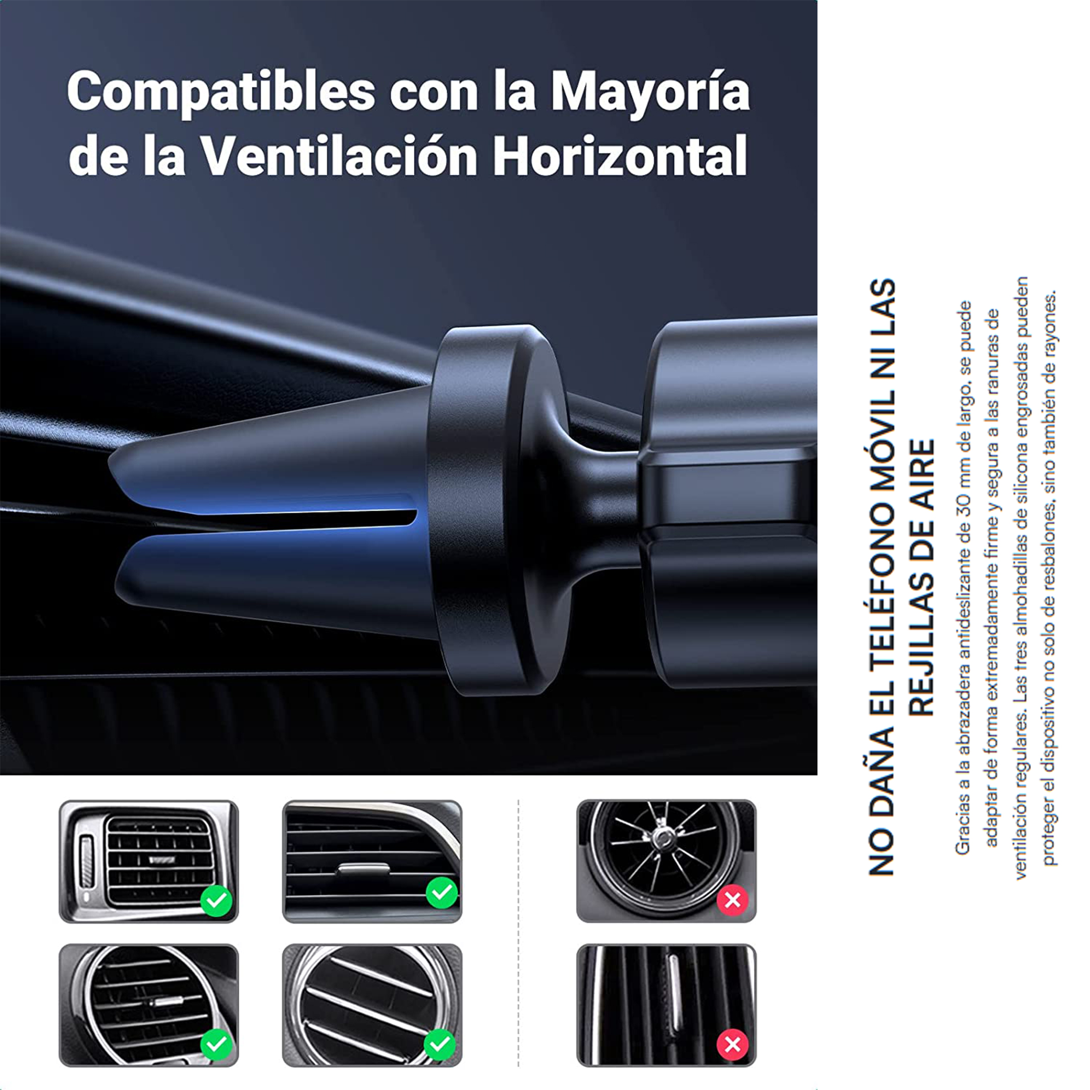 Soporte De Celular Para Automóvil En Rendija De Ventilación ,sistema De Gravedad Rotacion De 360