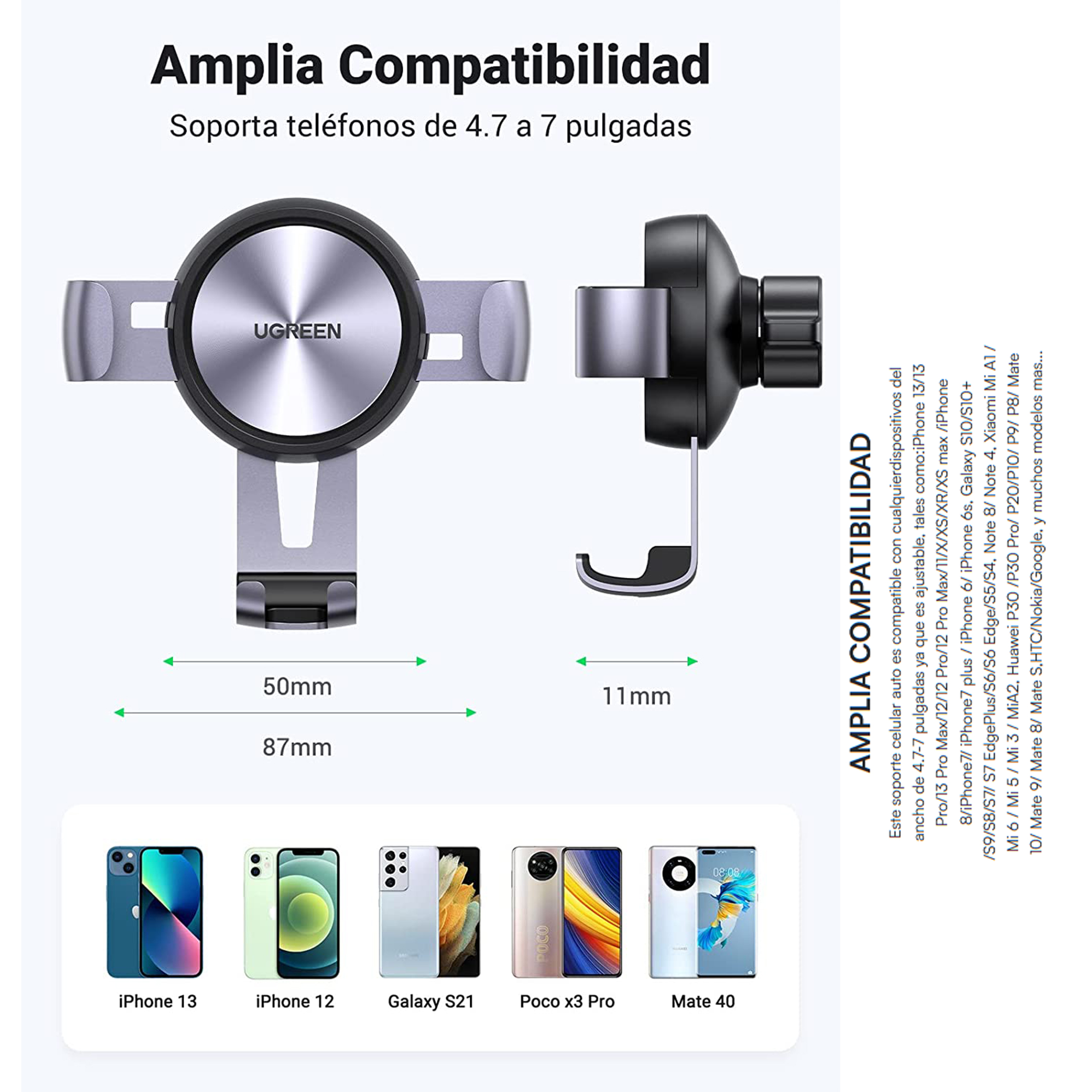 Soporte De Celular Para Automóvil En Rendija De Ventilación ,sistema De Gravedad Rotacion De 360