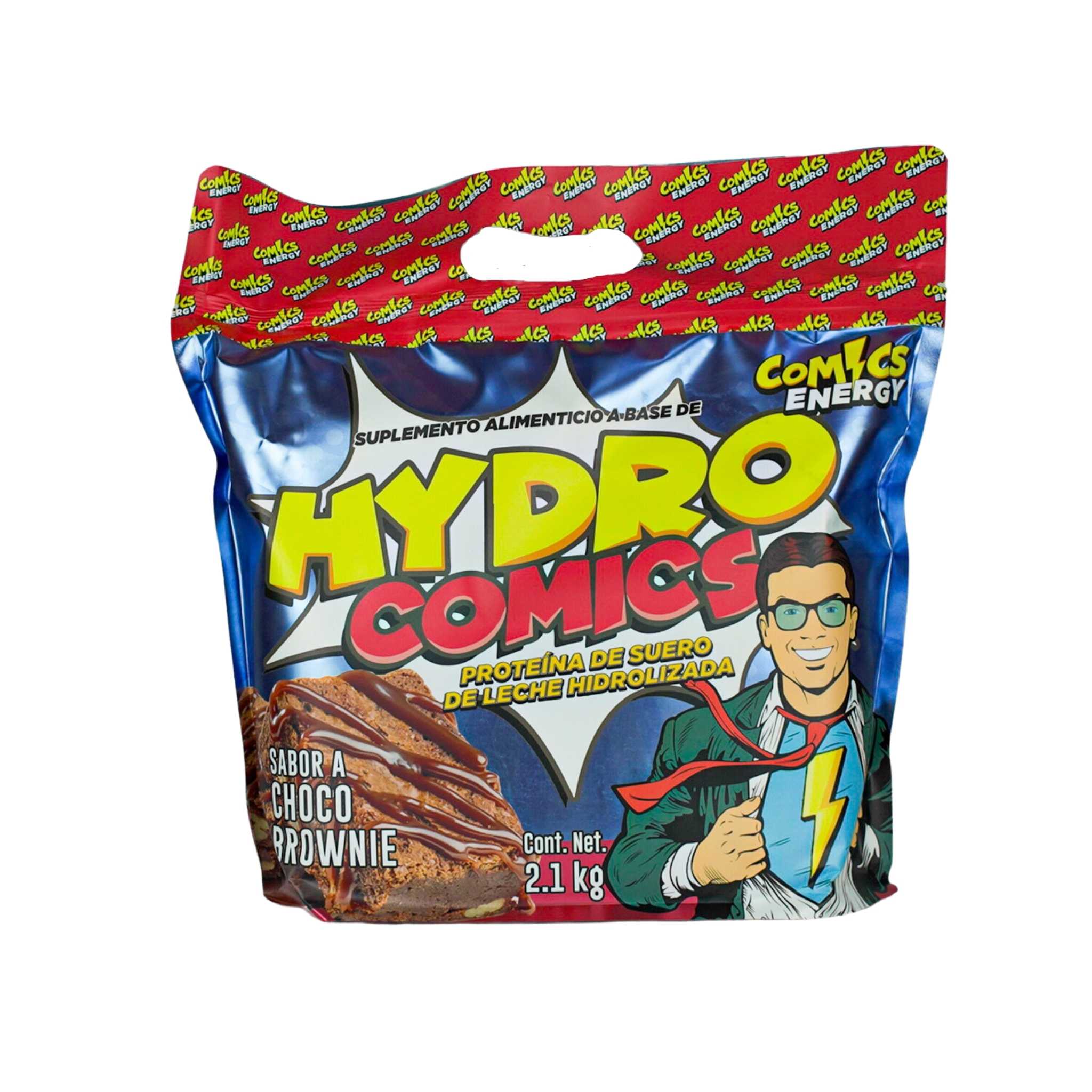 Comics Energy | Hydro Comics | Proteína Whey hidrolizada | Sabor Choco Brownie | 60 Porciones | 2.1 kg 