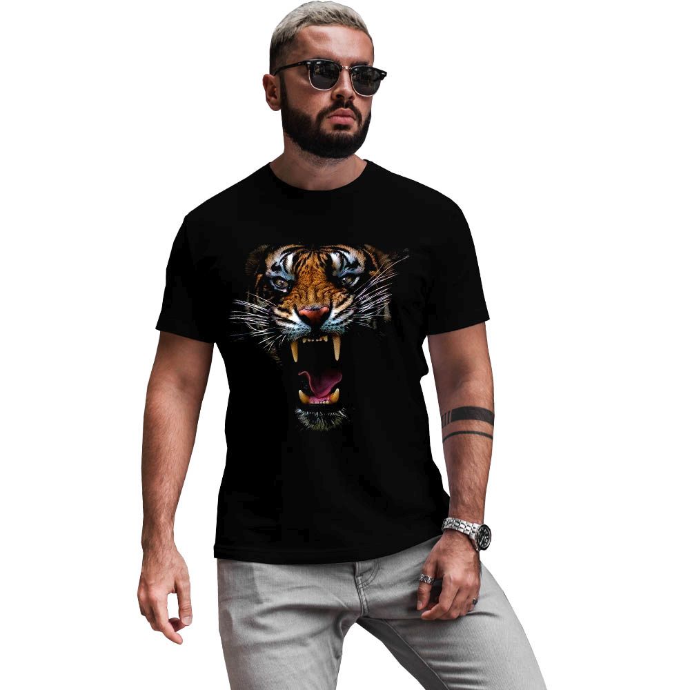 Playera Animales Hombre Cara Tigre Furioso Diseño 12 Beloma
