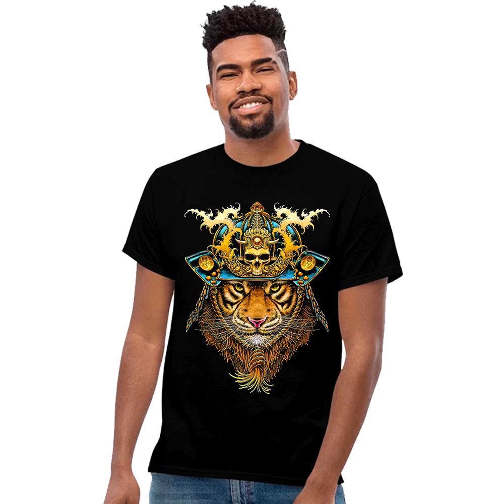 Playera Animales Hombre Tigre Cabeza Calavera Diseño 75 Beloma