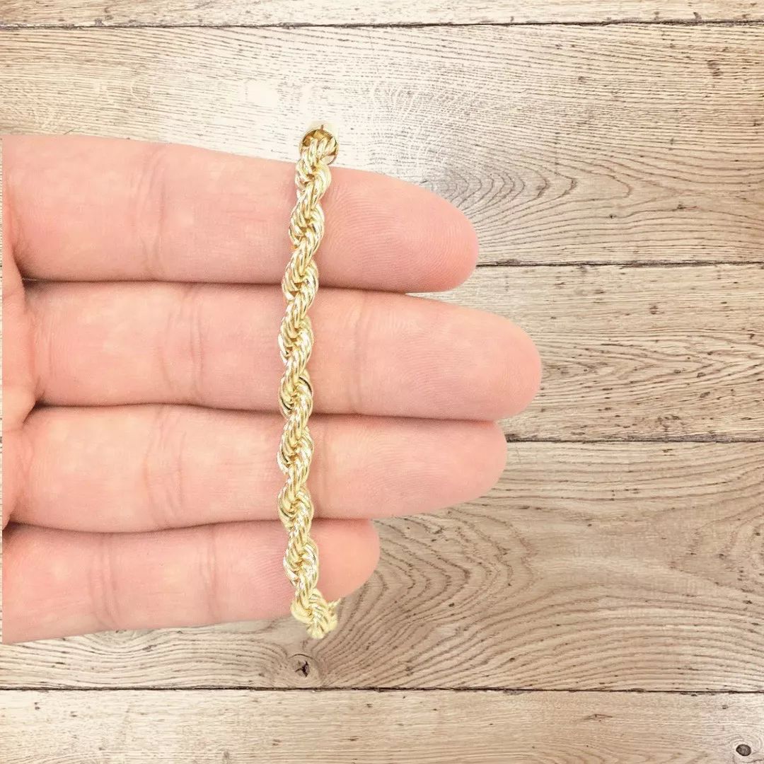 Pulsera Torzal 18 Cm X 5 Mm Oro De 10 Kilates + Obsequio