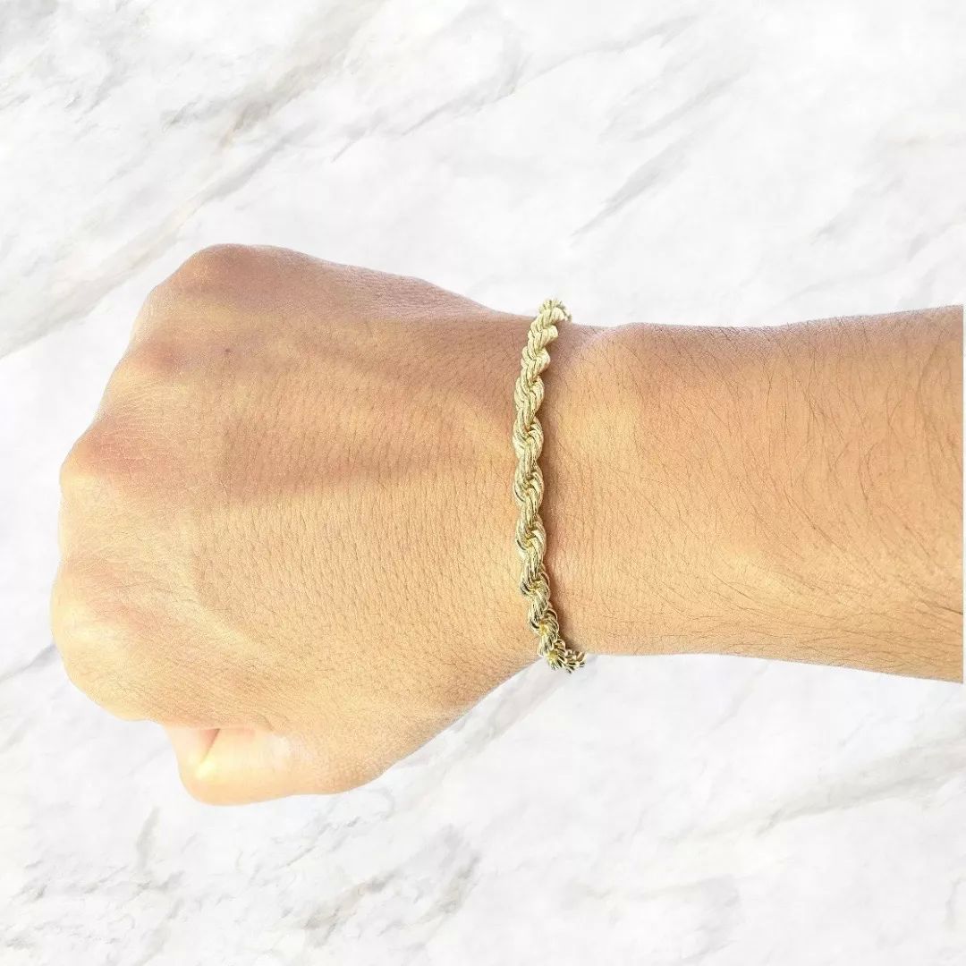 Pulsera Torzal 18 Cm X 5 Mm Oro De 10 Kilates + Obsequio