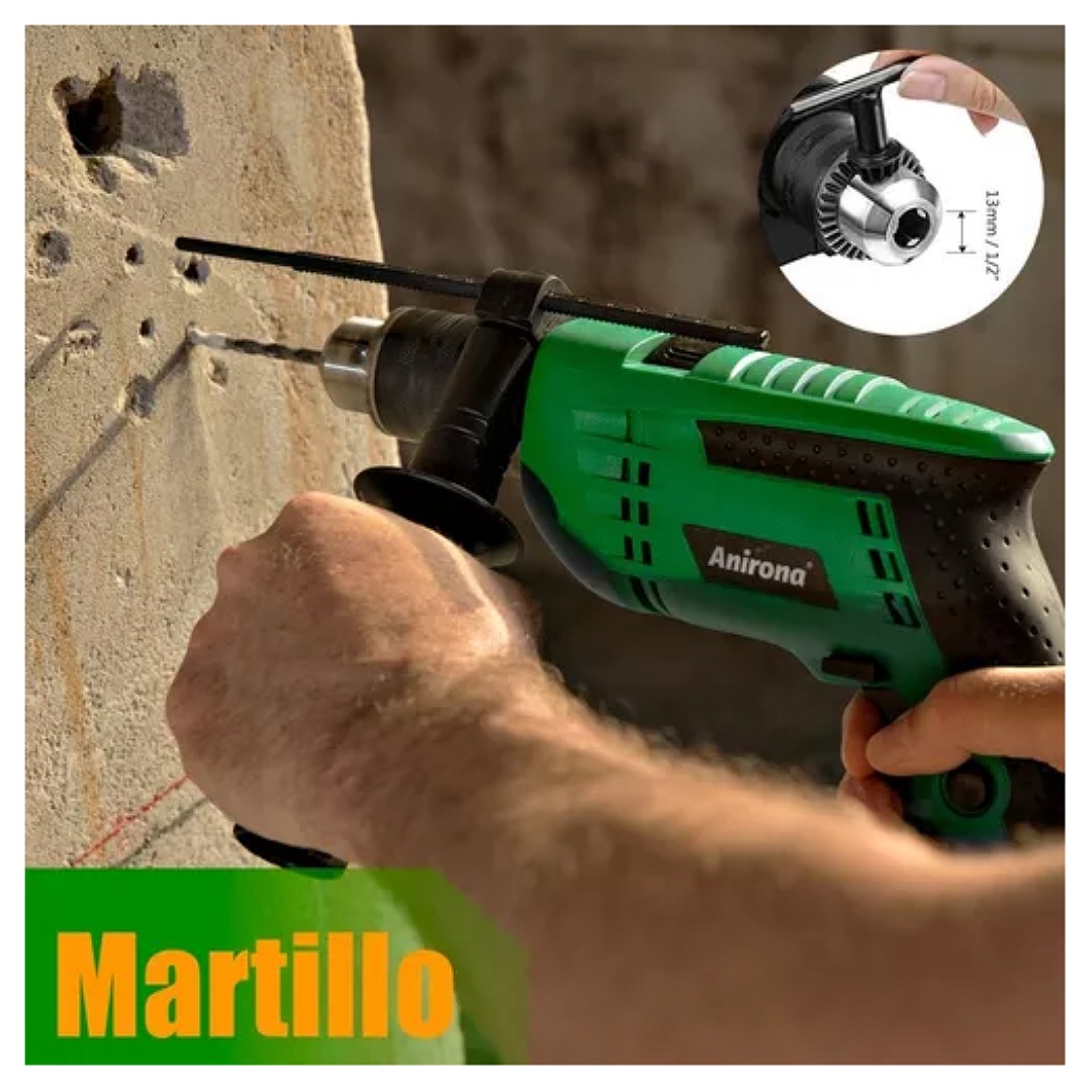 Taladro Rotomartillo 1/2'' Prof 650w Anirona Rd650 C/brocas