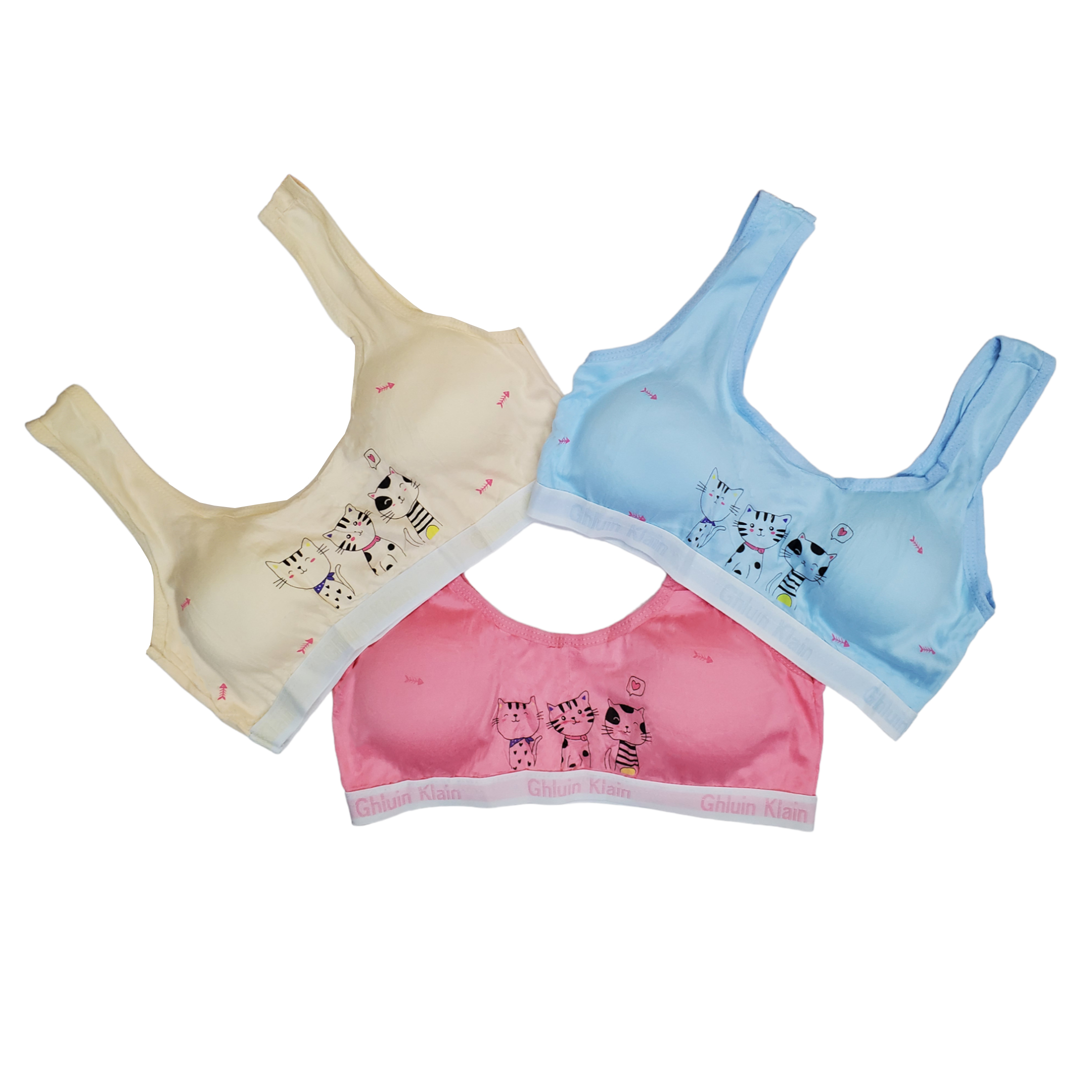 Corpiño Top Tirante Ancho Estampado Para Niña 6pz