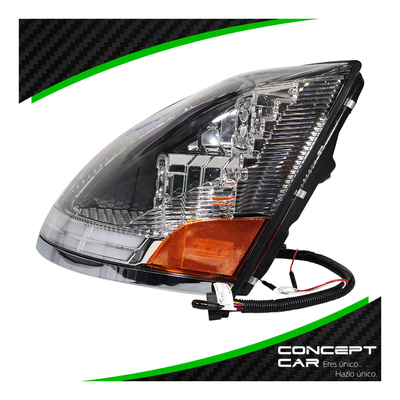 Faro Unidad Volvo Vnl 3g Lupa Led Gel Performance Cromo