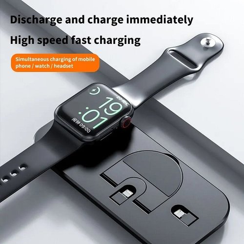 Belkin Cargador inalámbrico MagSafe 3 en 1, carga rápida para iPhone de 15  W, carga rápida para Apple Watch, estación de carga AirPods y soporte de