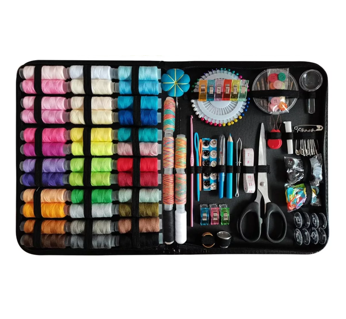 Kit De Costura, 226 Suministros Y Accesorios Hilo Estuche Negro