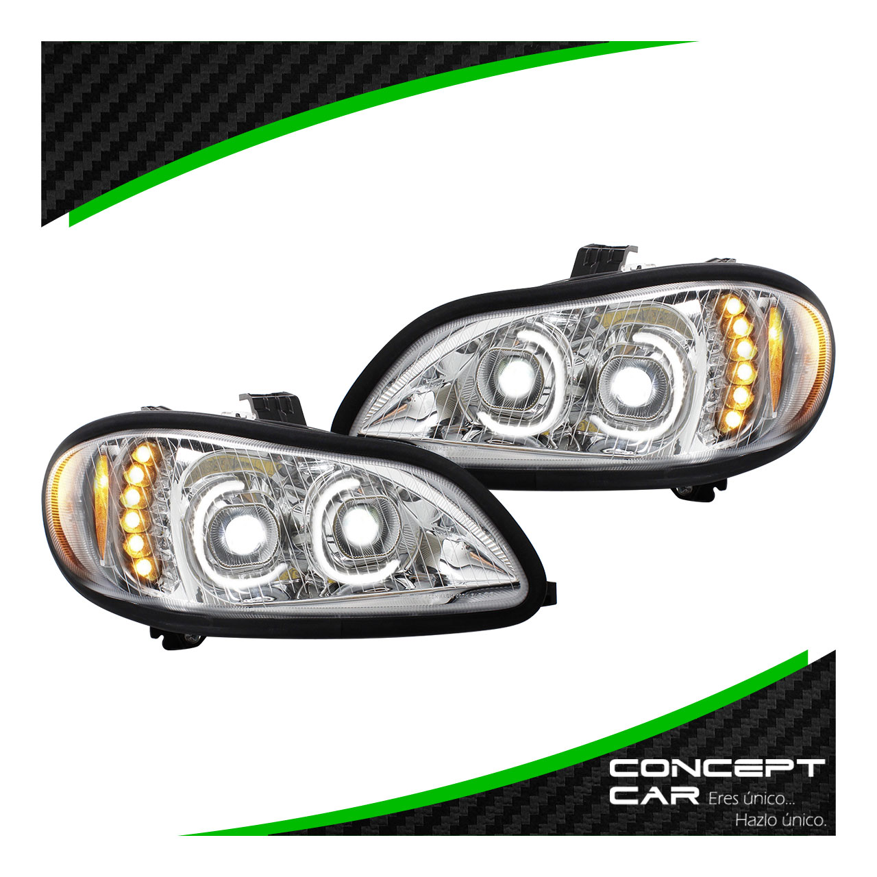Faro Unidad Principal Freightliner M2 Proyector Led Cromo