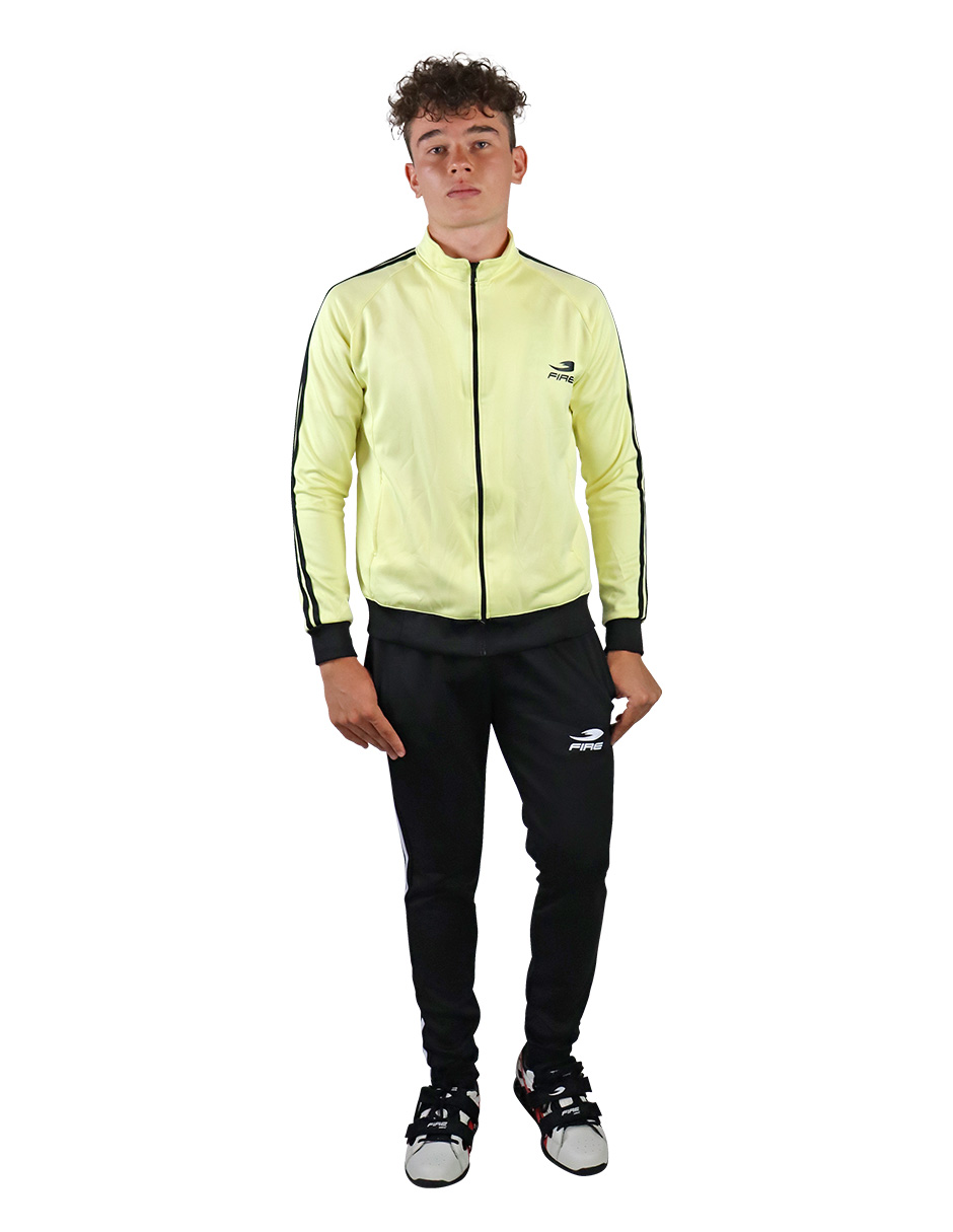 Pants deportivo Fire Sports Varonil M3 2 franjas Color Amarillo-Negro