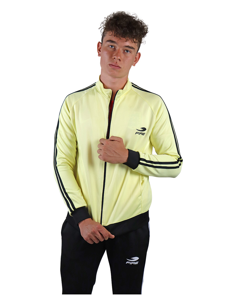 Pants deportivo Fire Sports Varonil M3 2 franjas Color Amarillo-Negro