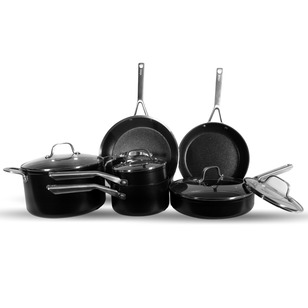 Ninja Foodi Bateria de Cocina NeverStick Essential 10 Piezas C19700 Negro 