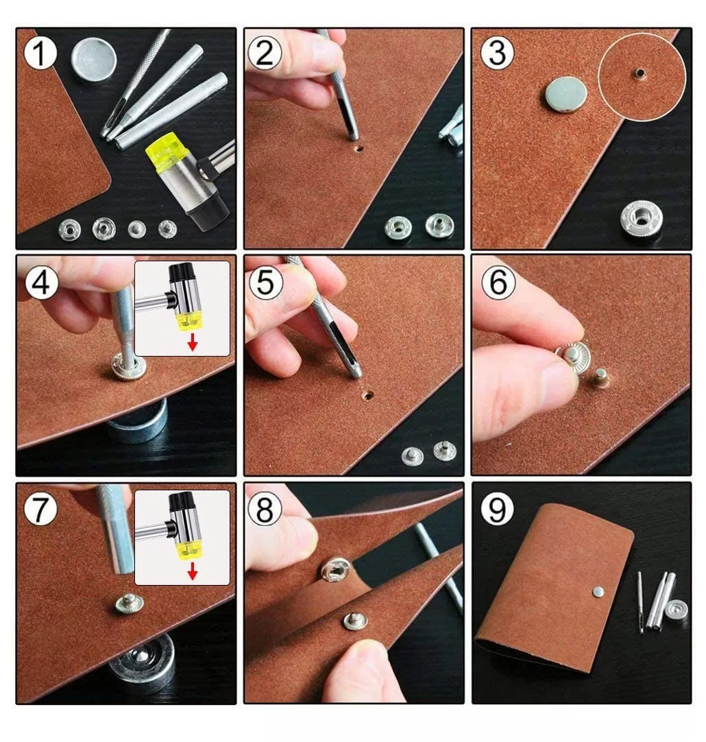 Broches De Presión Metálicos Botones De Costura 120 Pz