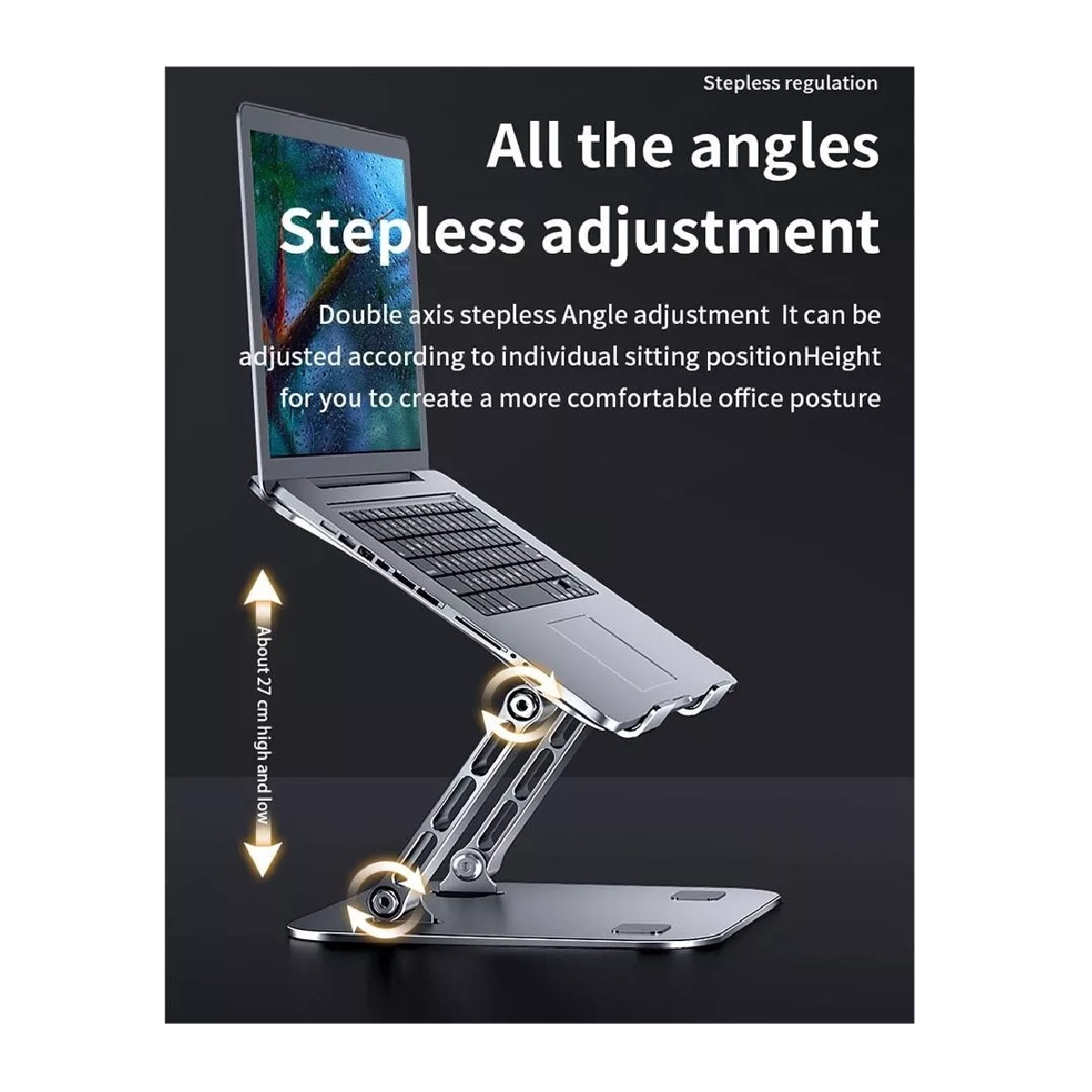 Base Soporte Para Laptop Tableta Portátil Ajustable Plegable Plata