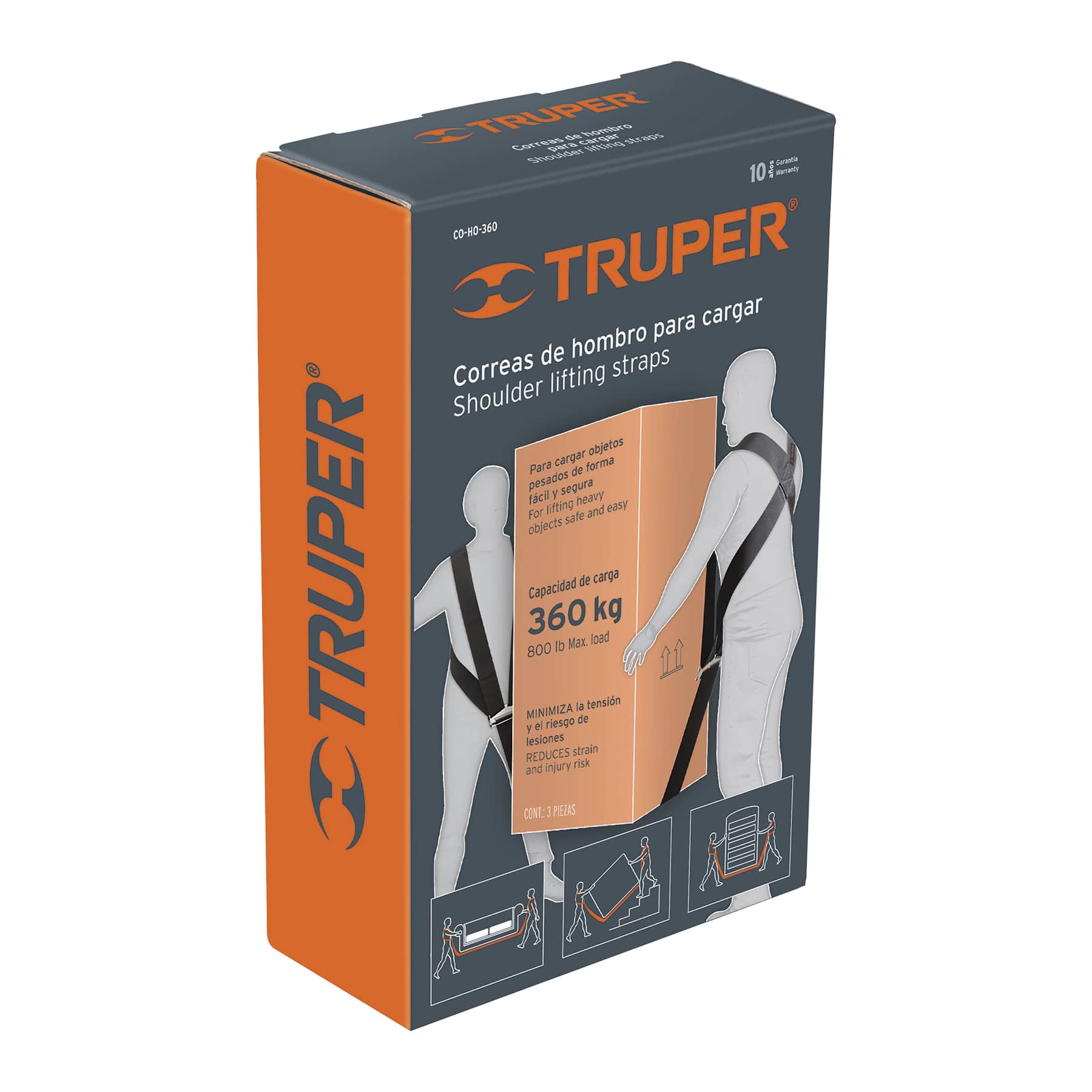 CORREAS DE HOMBRO PARA CARGAR, CAPACIDAD MÁX. 360 KG, TRUPER 10764