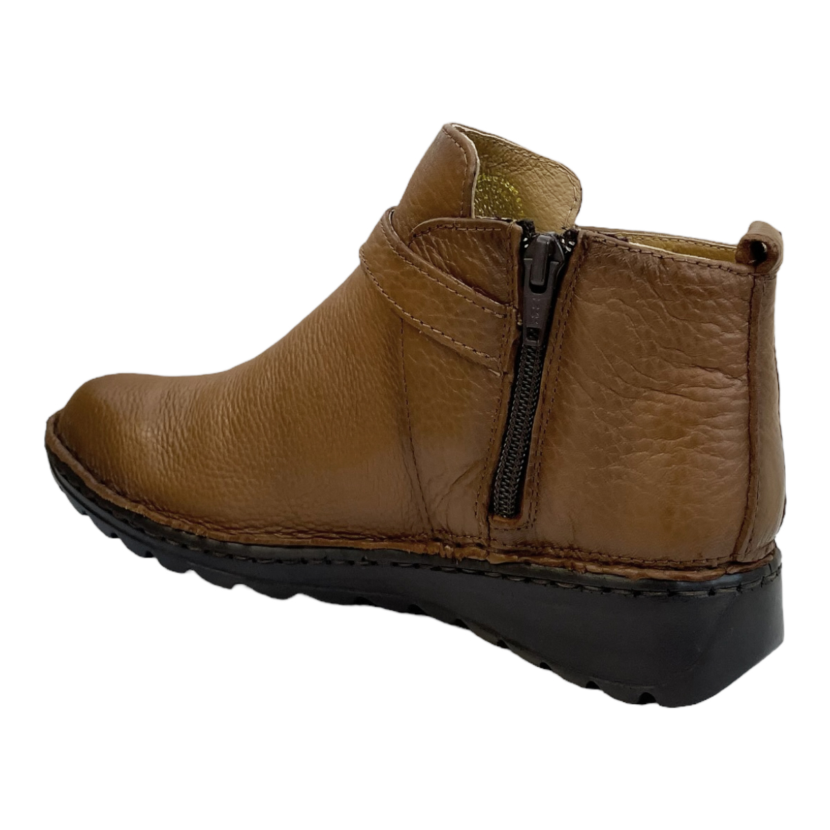 Botín Moda Piso Mujer Café Piel Lobo Solo Cómodos Ligeros