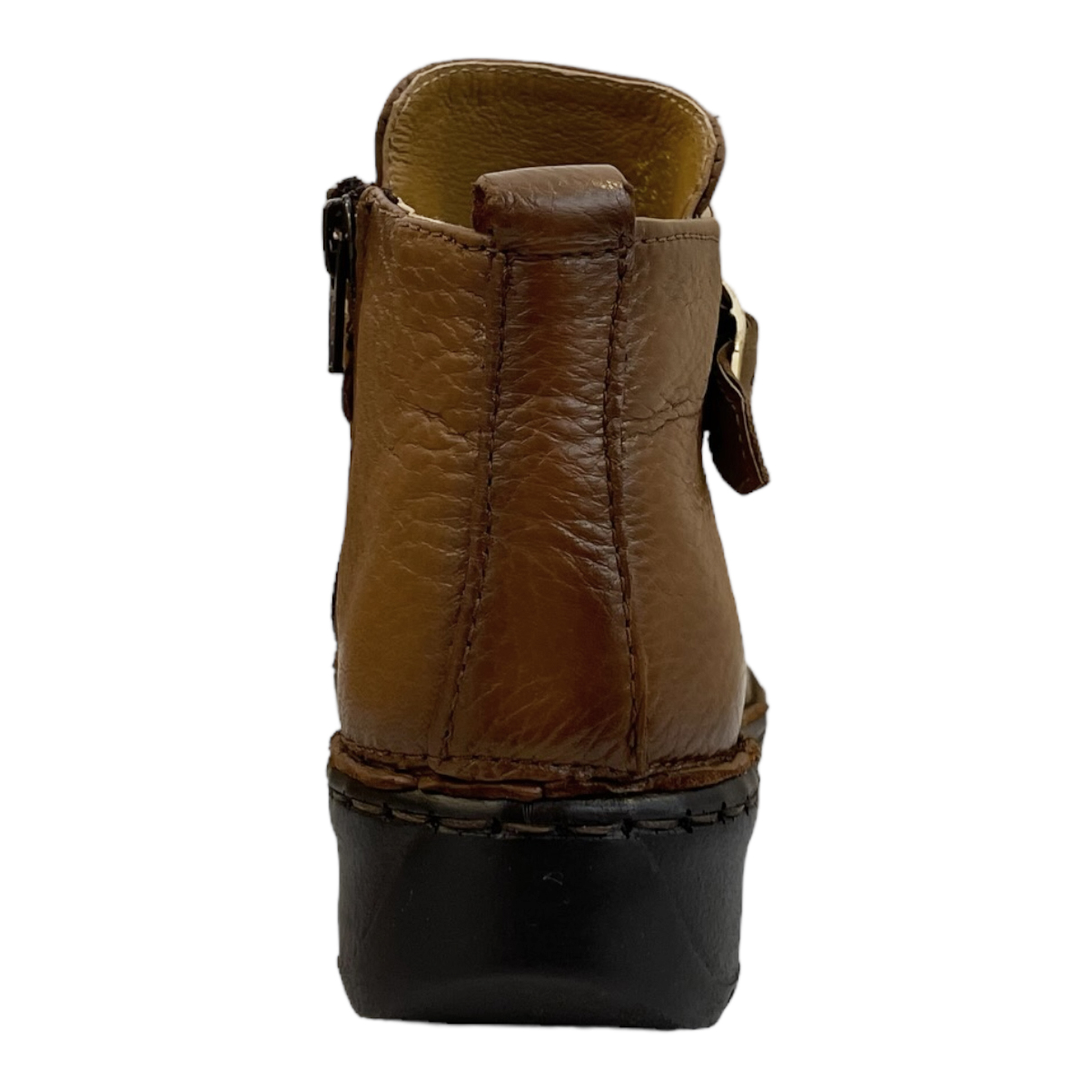 Botín Moda Piso Mujer Café Piel Lobo Solo Cómodos Ligeros