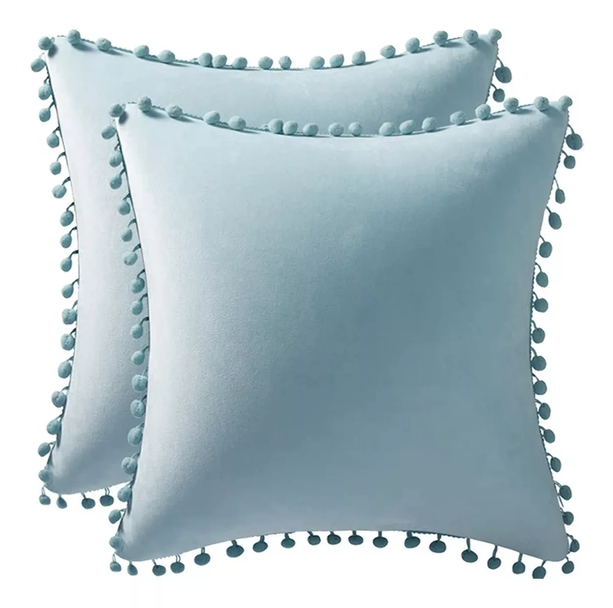 Fundas Para Cojines Decorativos De Terciopelo 45x45 Cm,2 Pzs Azul 