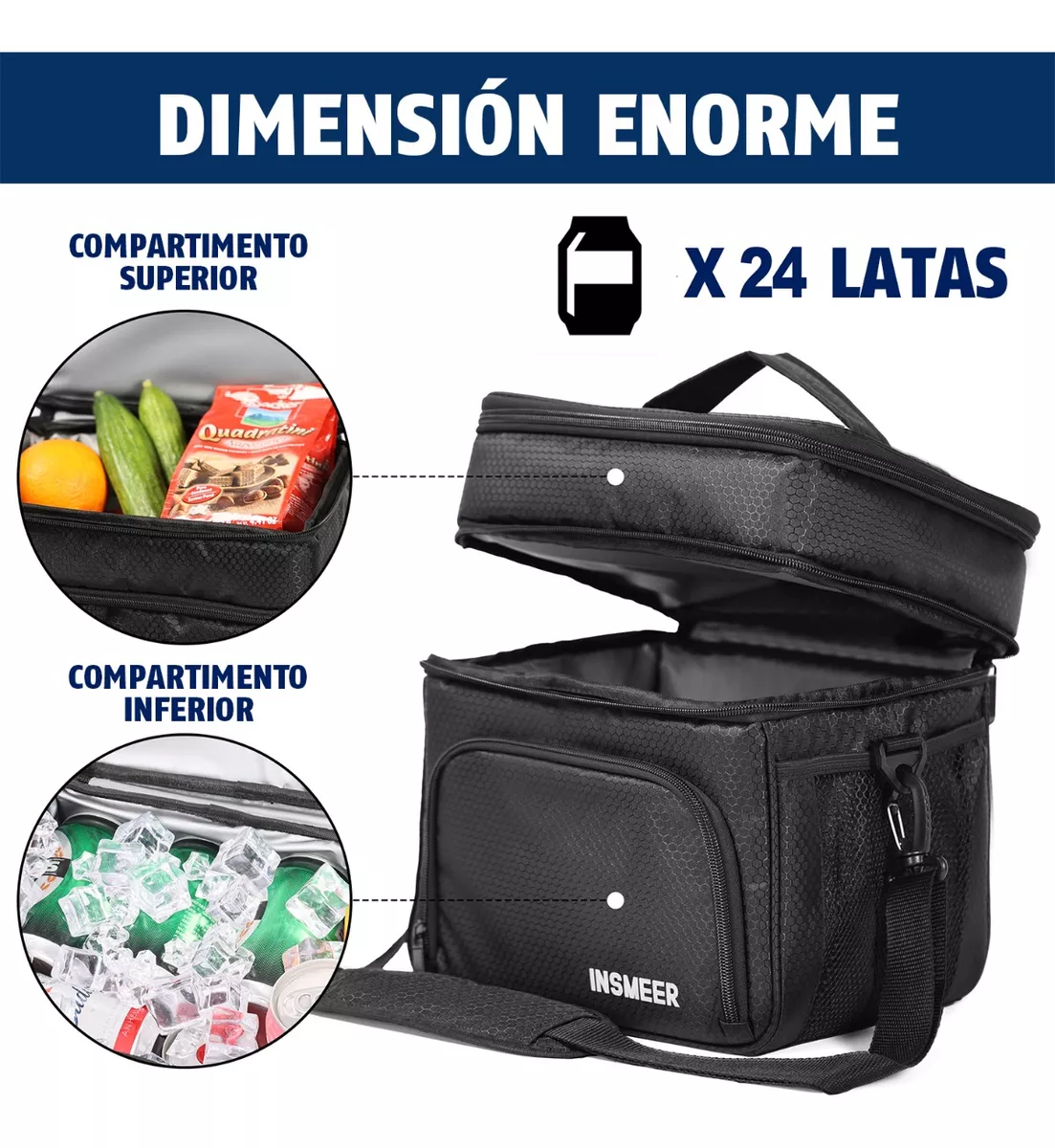 Bolsa Termica Para Hombre Lonchera Térmica Para Trabajo Negro