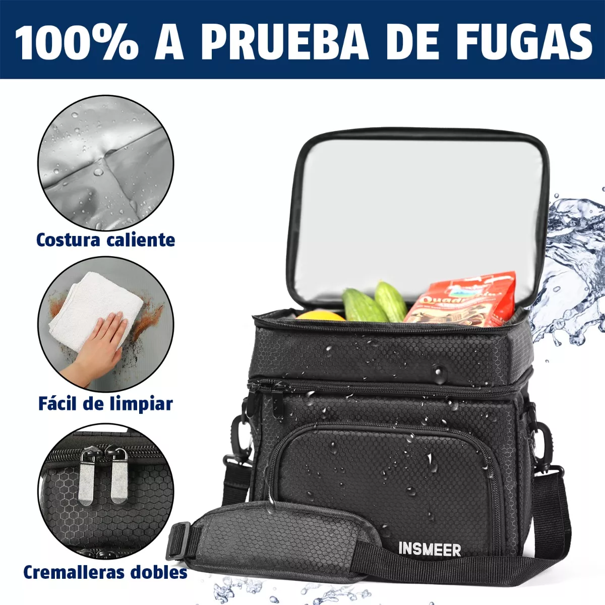 Bolsa Termica Para Hombre Lonchera Térmica Para Trabajo Negro