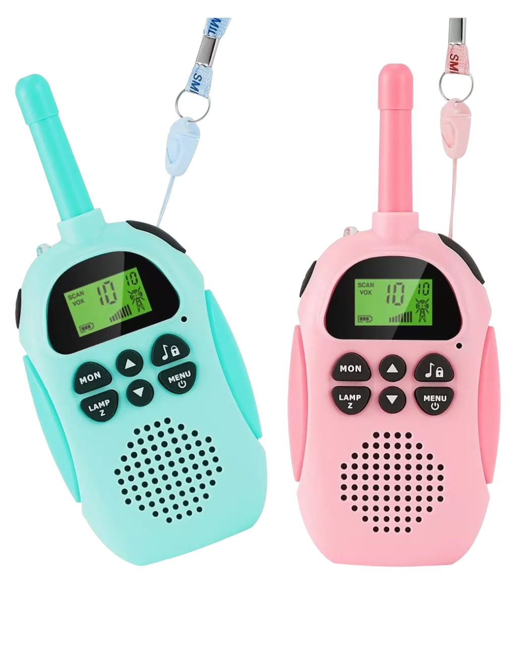 2 Radios Walkie Talkie Para Niños, Recargable+pantalla Lcd Azul y Rosa