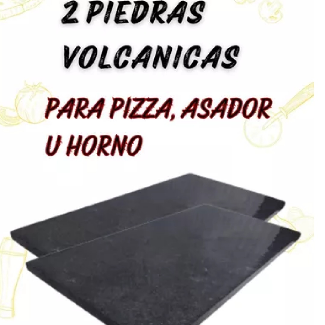 2 Piedras Volcanicas 60 X 40cm Para Pizza, Asador U Horno
