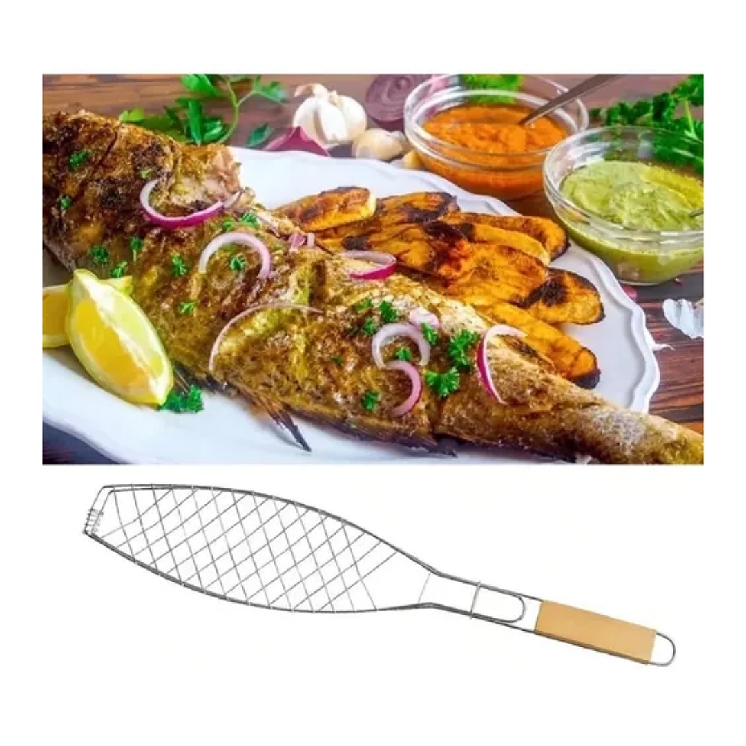 4 Pzas. Med. Rejilla Parrilla Pescado Zarandeado Carbón.