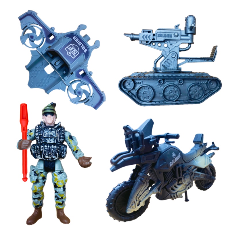 Soldado Figura Militar Moto Accesorio Special Combat Juguete