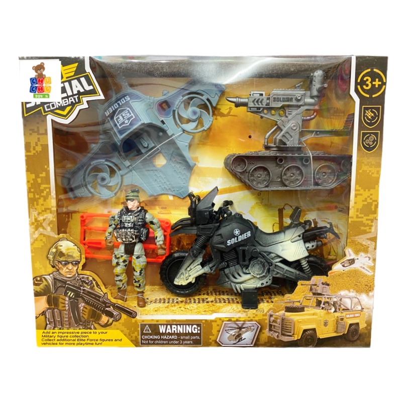 Soldado Figura Militar Moto Accesorio Special Combat Juguete