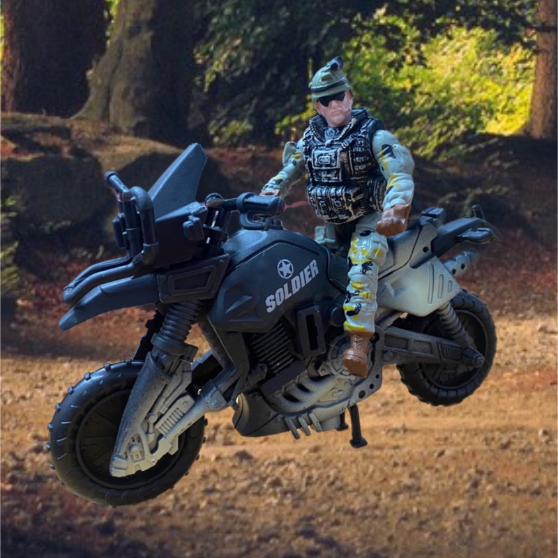 Soldado Figura Militar Moto Accesorio Special Combat Juguete