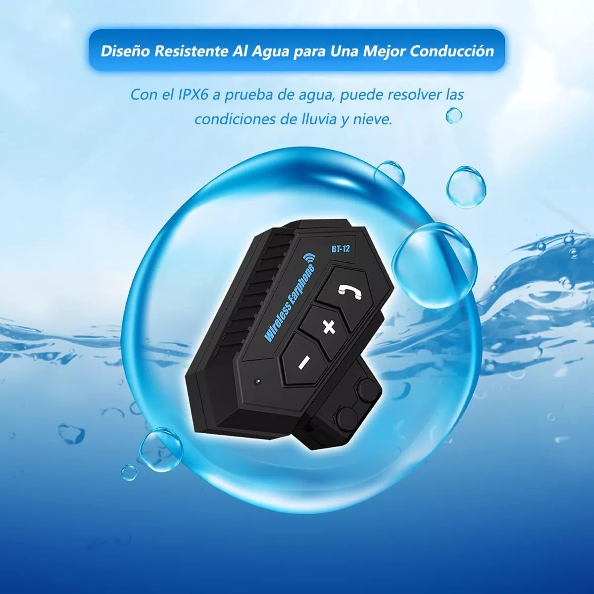 Audífonos Bluetooth 5.0 Edr Para Casco Con Micrófono