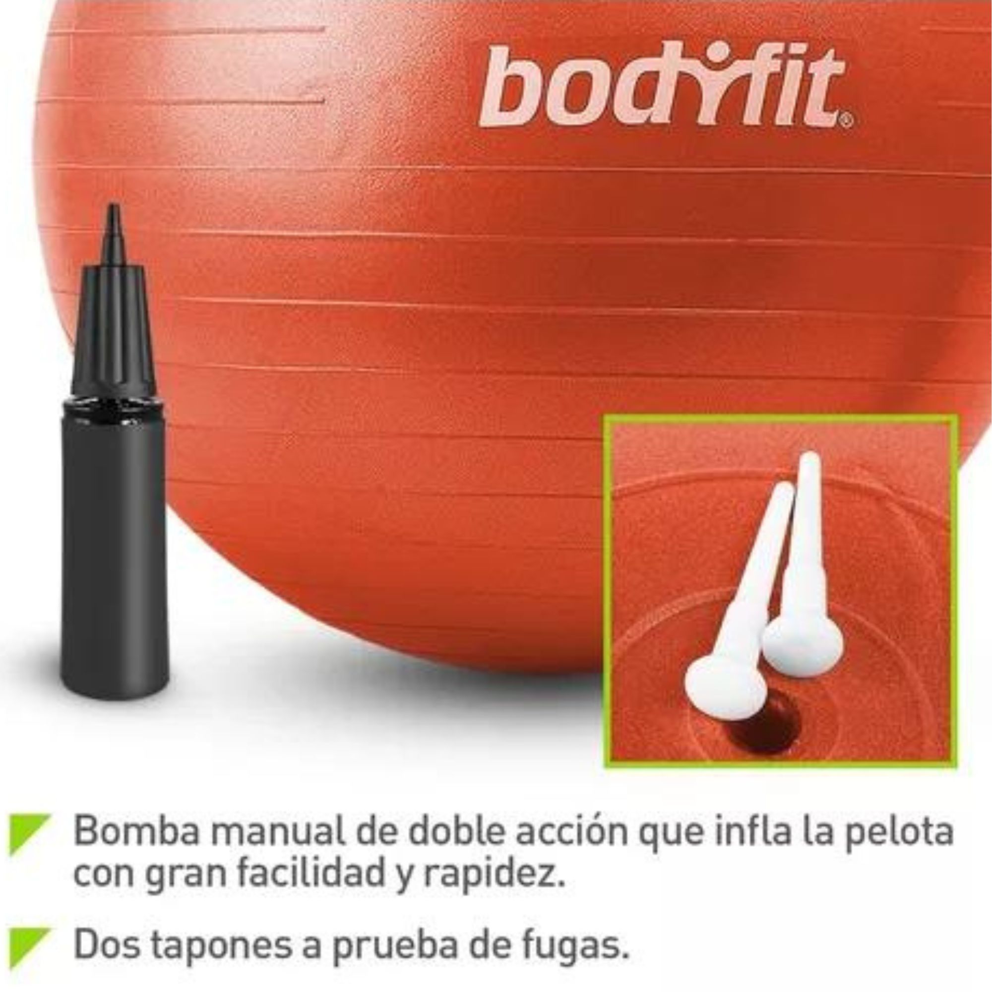 Pelota de Yoga y Fitness Bodyfit 65 cm Gris