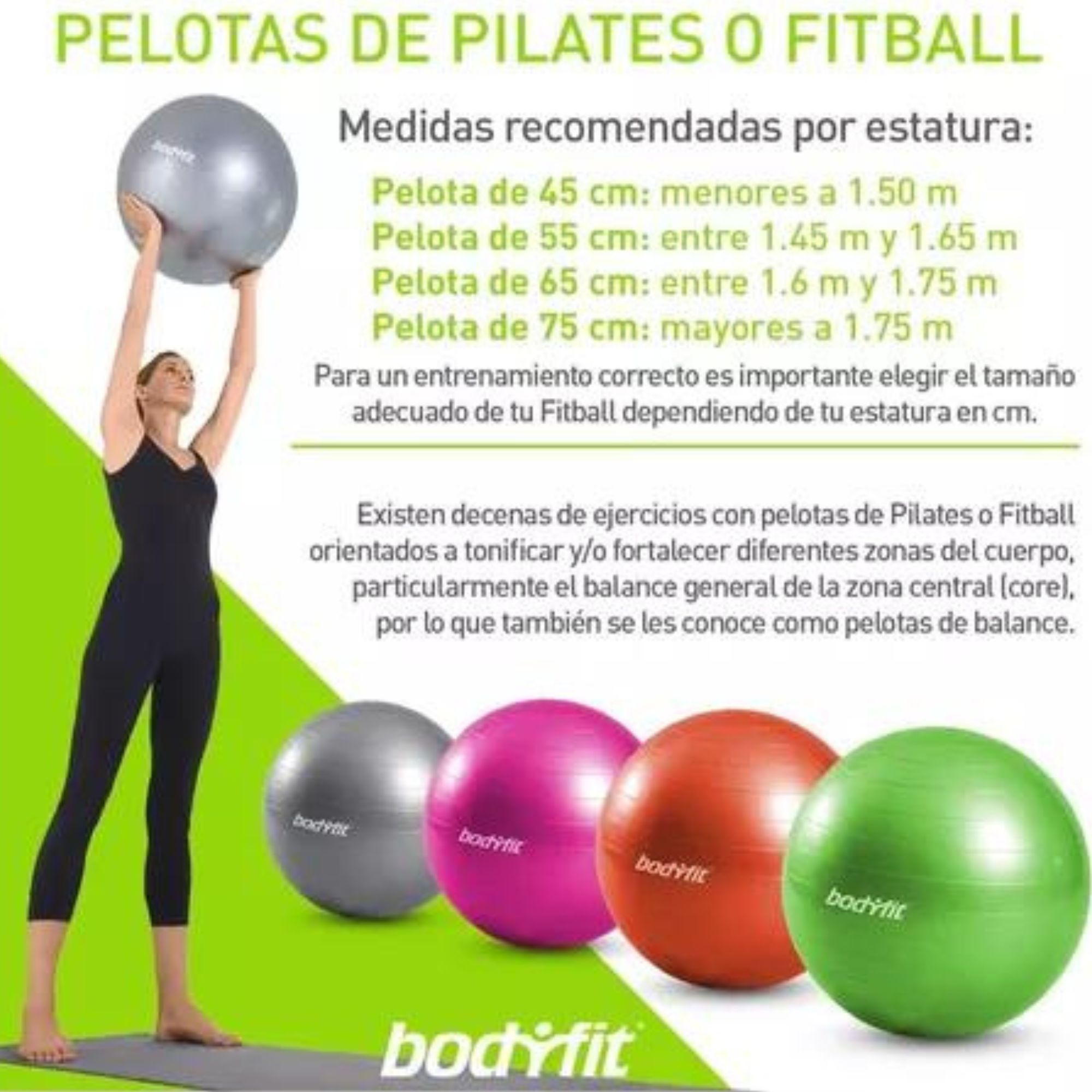 Pelota de Yoga y Fitness Bodyfit 55 cm Naranja