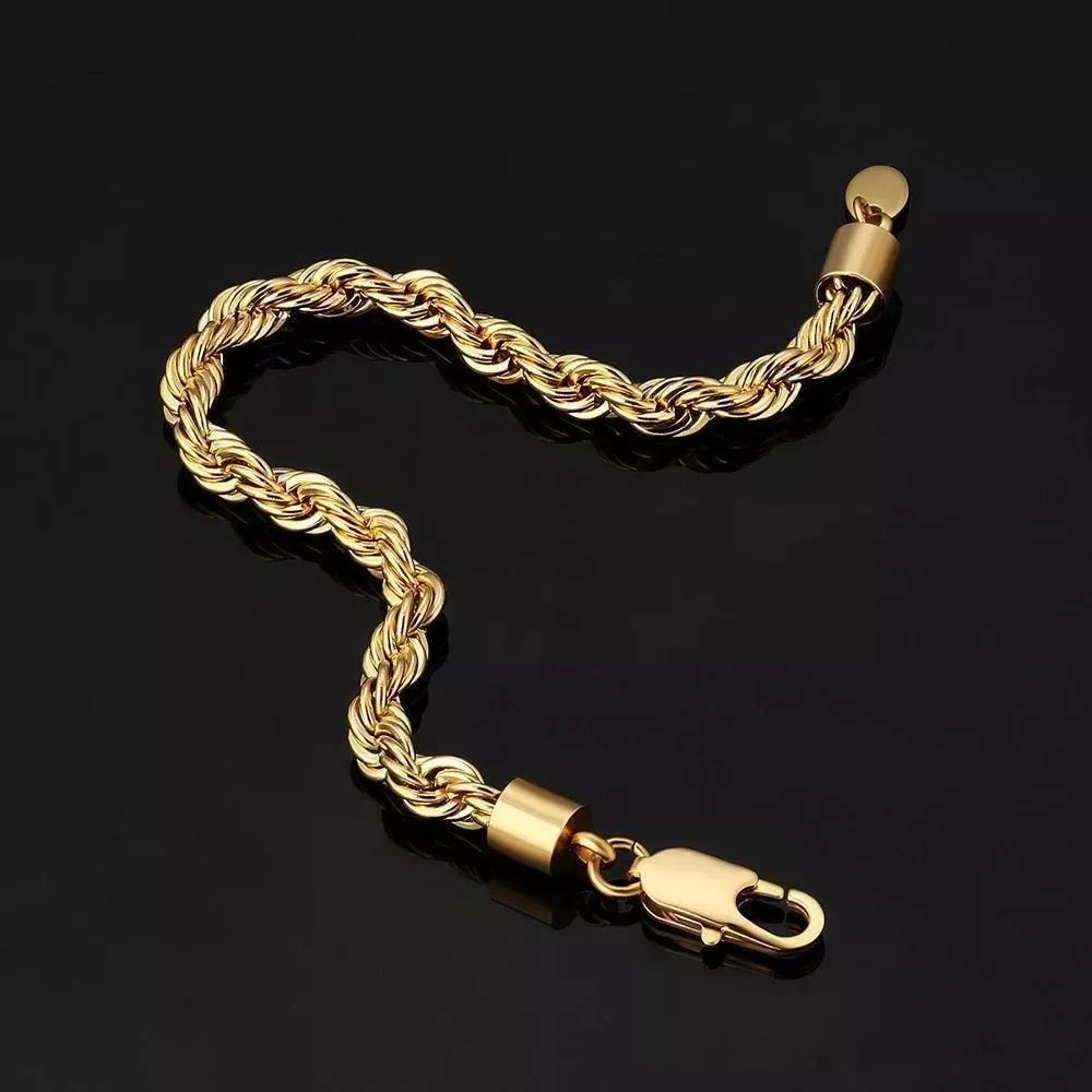Pulsera Torzal 21 Cm X 6 Mm Oro De 14 Kilates + Obsequio