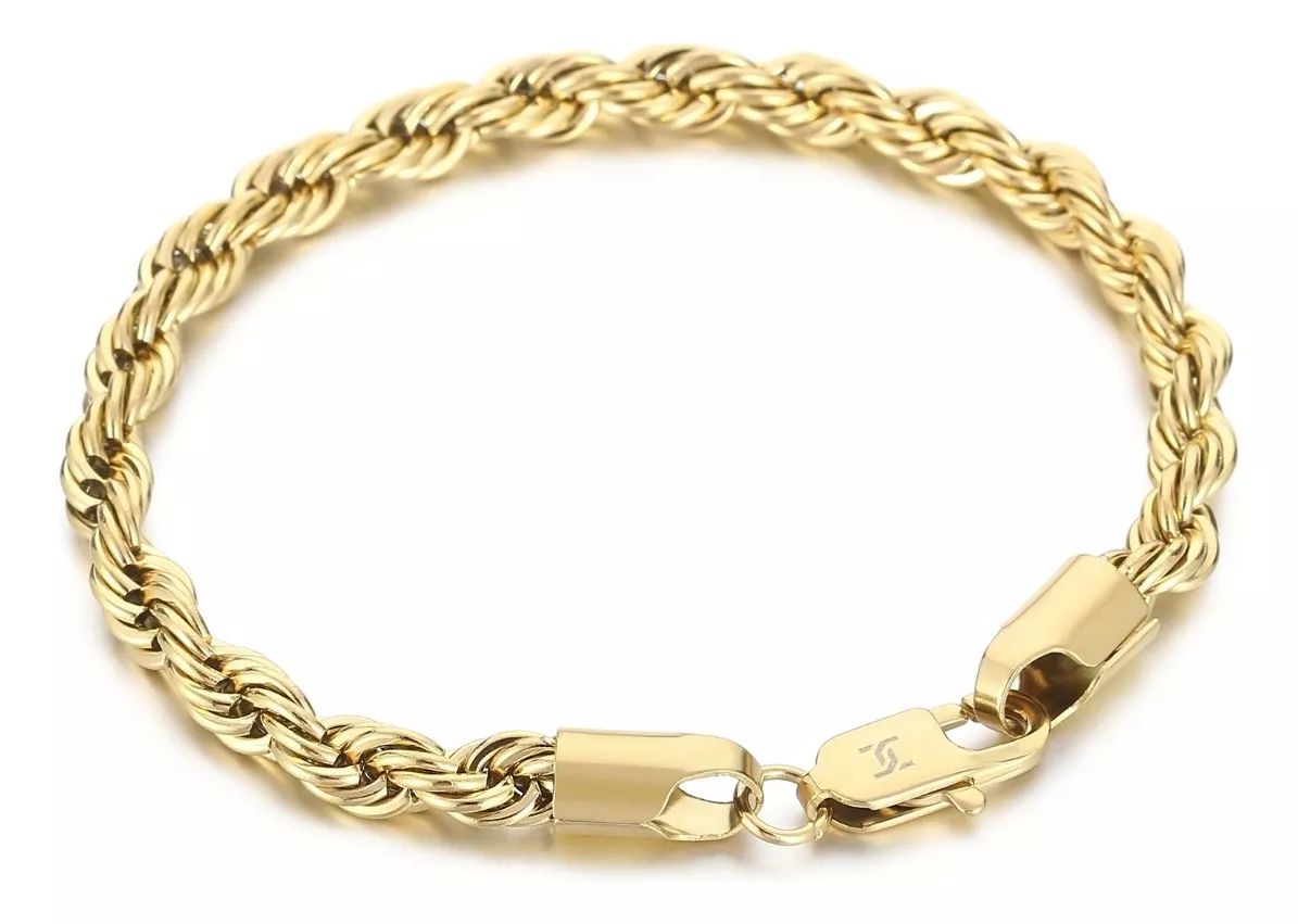 Pulsera Torzal 21 Cm X 6 Mm Oro De 14 Kilates + Obsequio