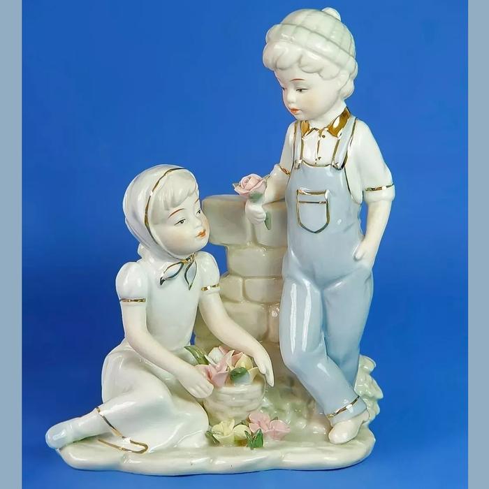 Escultura cerámica infantil MXENR-002-7 2 Pzas 15x20x12cm Frente x Alto x Fondo Porcelana Artesanal EnfantsRousseau