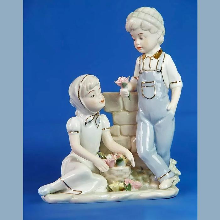 Figura porcelana niños MXENR-002-6 2 Pzas 15x20x12cm Frente x Alto x Fondo Porcelana Artesanal EnfantsRousseau