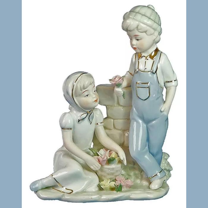 Figura porcelana niños MXENR-002-6 2 Pzas 15x20x12cm Frente x Alto x Fondo Porcelana Artesanal EnfantsRousseau