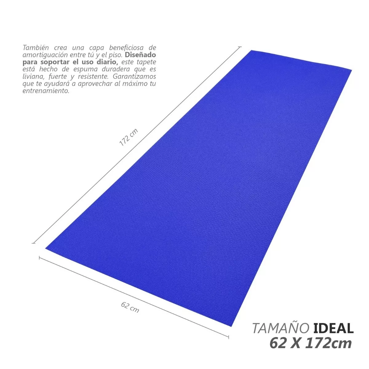 Tapete Portátil Yoga Pilates Fitness Ejercicio Relajación Azul