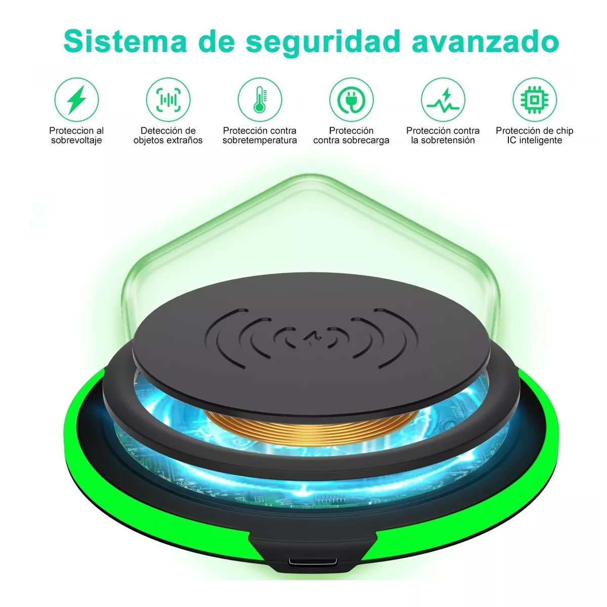Cargador Inalambrico Móvil De Carga Rápida Qi Universal 15w