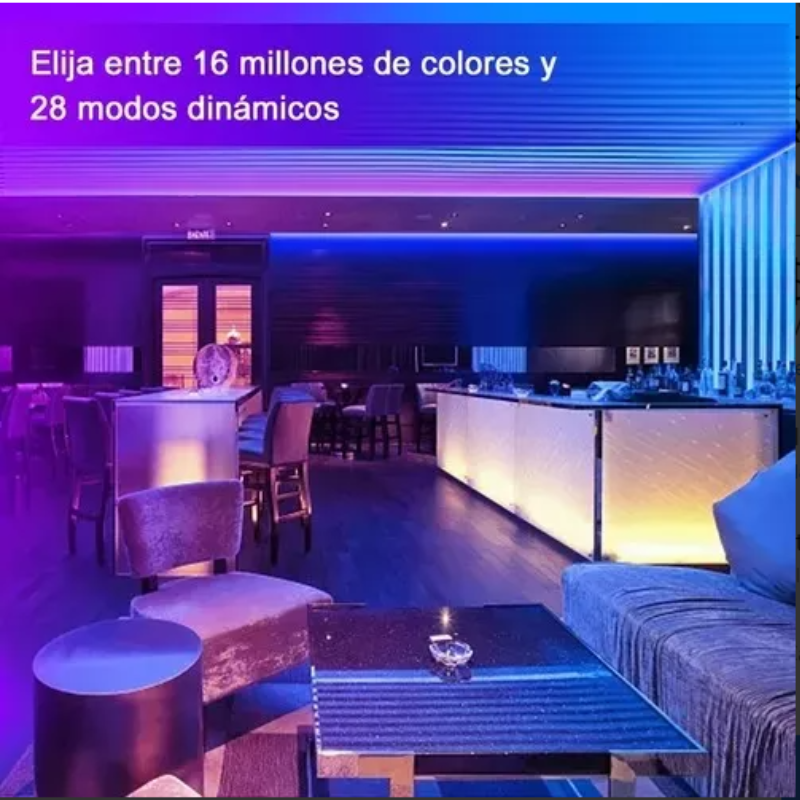 Tiras De Luces Led Rgb De 5 M Con Bluetooth/control Por App.