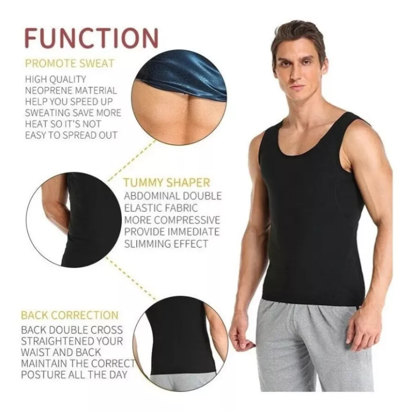 Faja Reductora Sauna Camiseta Chaleco Sweat Shaper Ligera.