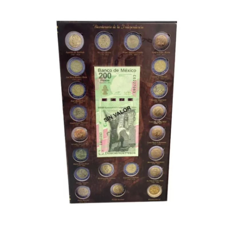 Álbum Tríptico Para Monedas Conmemorativas $5 $20 Y Billetes