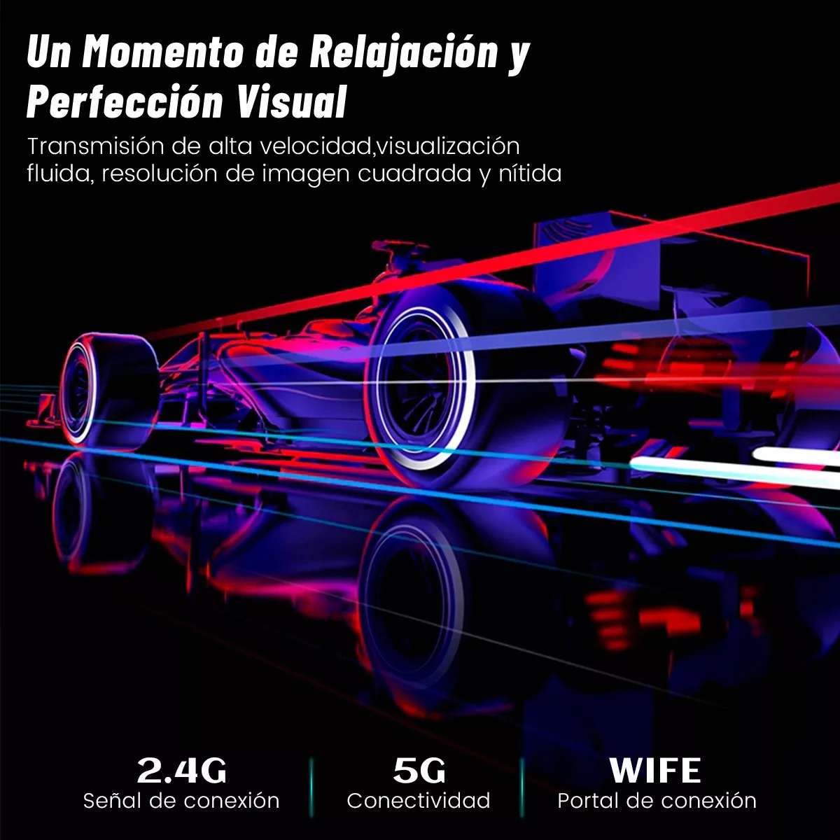 Proyector Portátil Inalámbrico Mini Wifi 1080p Led Remoto Blanco
