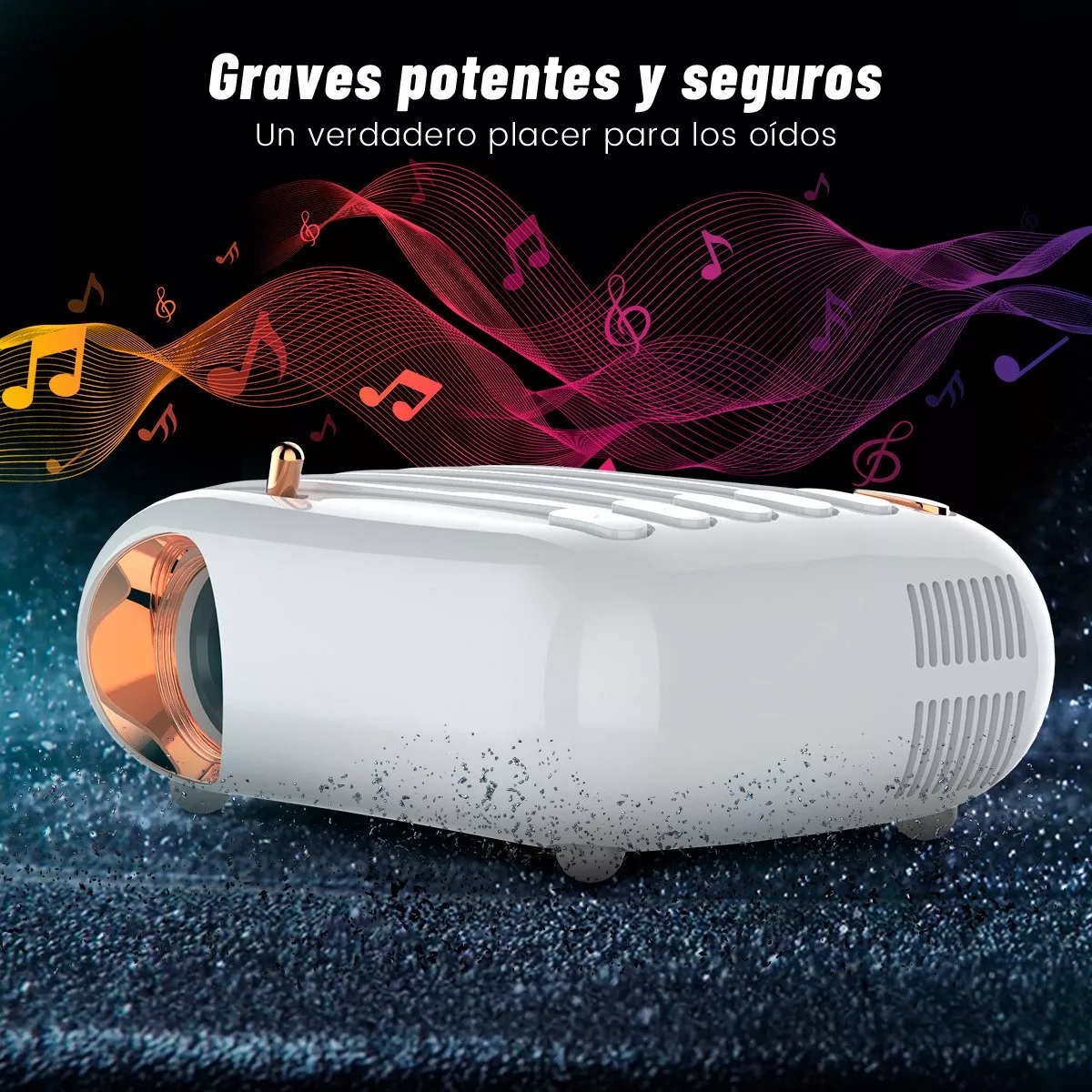 Proyector Portátil Inalámbrico Mini Wifi 1080p Led Remoto Blanco